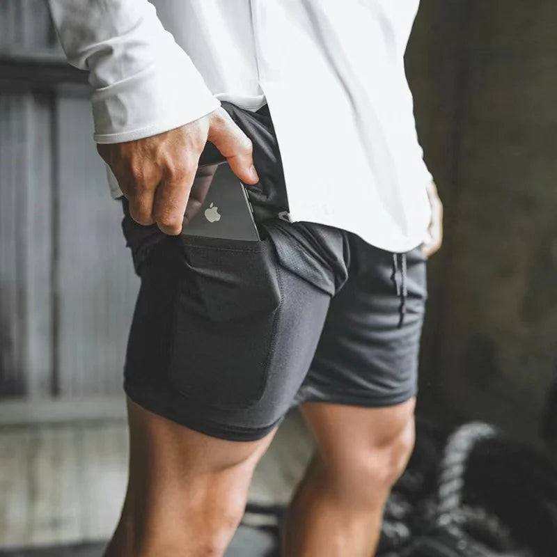 Featuring a tight double-layer design, sports shorts